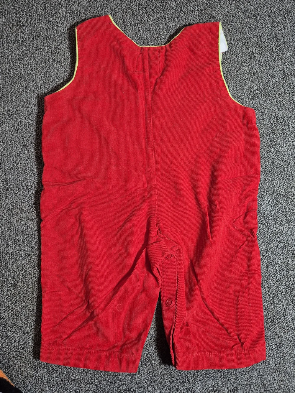 Mud Pie Baby Christmas Corduroy Romper 0-6 Months Red Green Monogram E